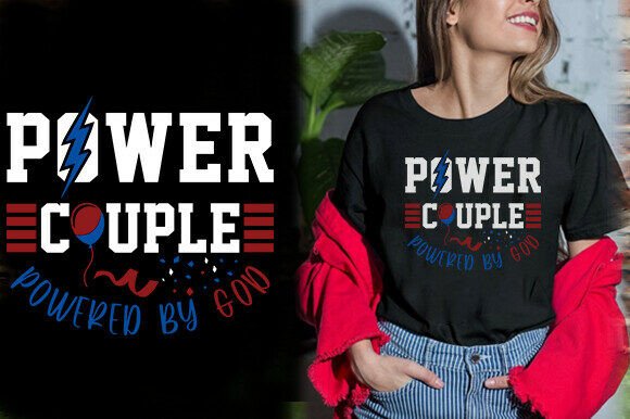 BLACK POWER COUPLE POWERED by GOD TSHIRT Graphics and T-Shirt Designs