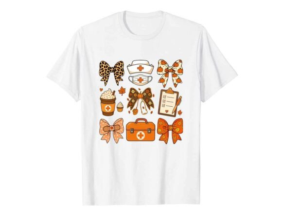 Coquette Nurse Autumn Fall T-Shirt Graphics