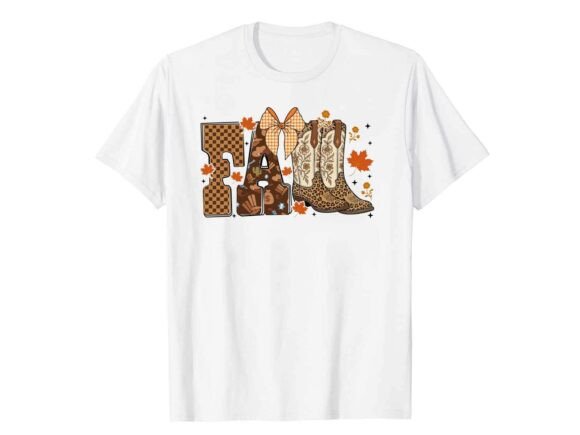 Cowgirl Boots Bow Fall T-Shirt Graphics