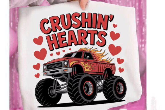 Crushin Hearts Valentine Truck PNG – Graphics & Illustrations