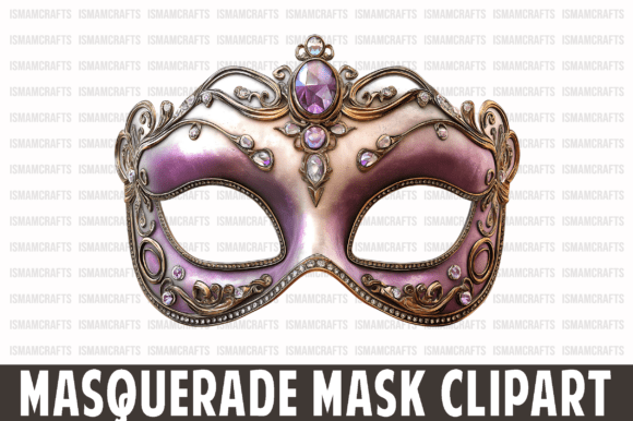Crystal Masquerade Mask Clipart PNG: Graphics for Elegant Branding