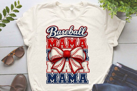 Cute Bow Baseball Mom Game Day Png Graphics