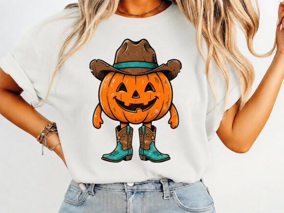 Halloween Western Fall Pumpkin T-shirt Graphics