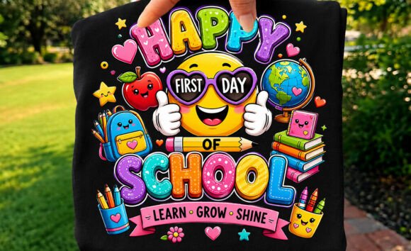 Happy First Day of School Girl Smiley Graphics