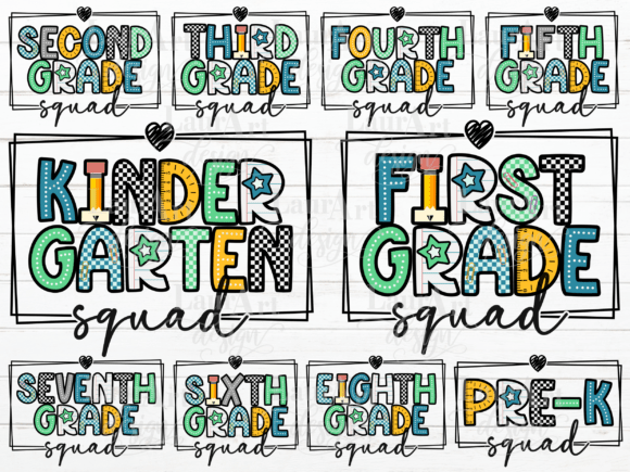 Kindergarten Squad First Grade Squad Graphics