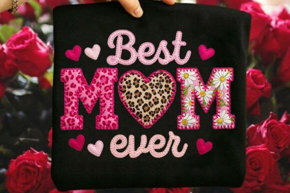 Leopard Best Mom Ever Patchwork Shirt