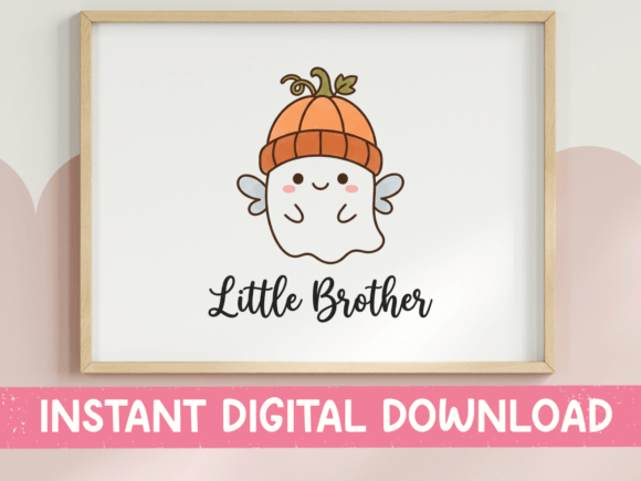 Little Brother Pumpkin Hat Ghost Print Graphics for T-Shirt Designs