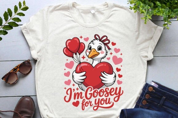 Loose Cute Goose Duck Valentine's Day