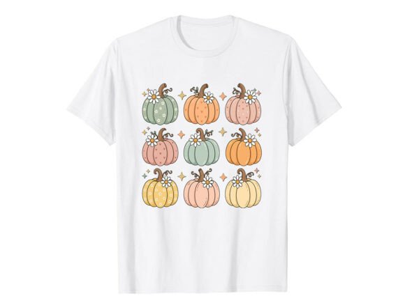 Pastel Pumpkin Pattern Fall T-Shirt Graphics