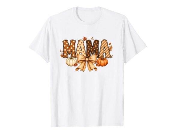 Pumpkin Mama Retro Fall T-Shirt Graphics