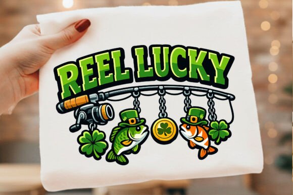 Reel Lucky Fishing St Patrick’s Day Png