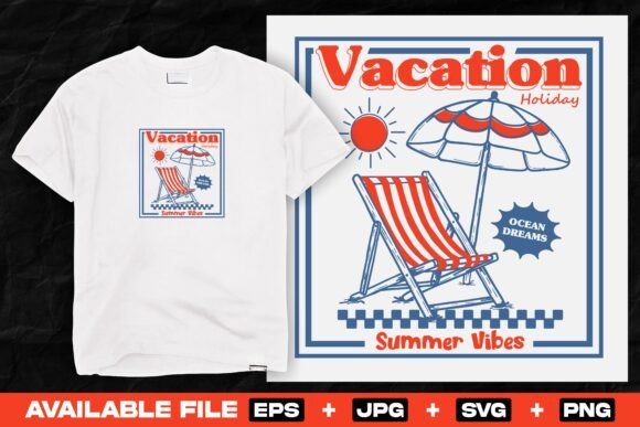 Retro Summer Vacation T Shirt Design Graphics