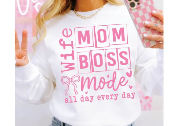 Retro Wife Boss Mom Png Graphics for T-Shirt Designs