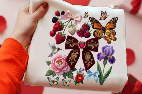 Strawberry Coquette Png Preppy Fruit Bow