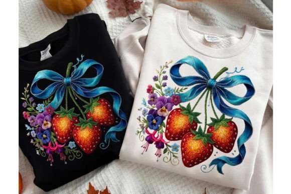 Strawberry Coquette Summer Shirt Bow Png