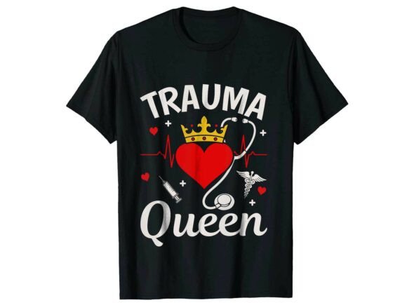 Trauma Queen Heartbeat T-Shirt Graphics