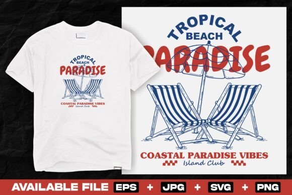 Vintage Tropical Beach Paradise T Shirt Graphics